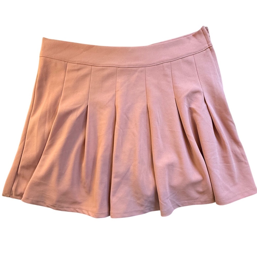 Mi Ami Blush Pink Pleated Mini Skirt Balletcore Coquette Preppy Feminine Flirty